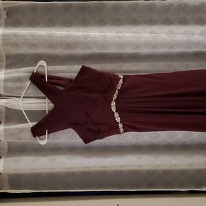 Cindy Collection Long Dark Red/Burgundy Dress